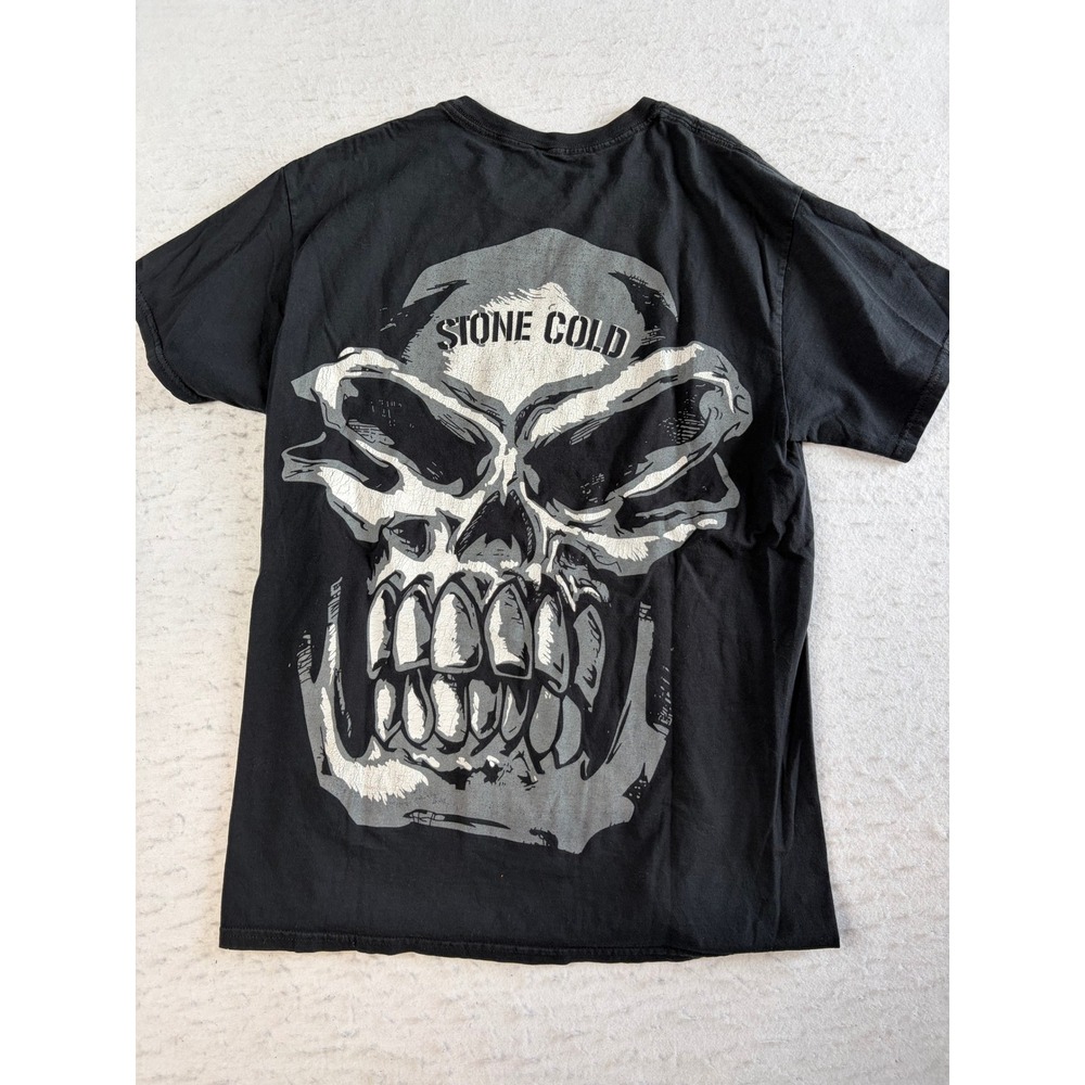 WWE Stone Cold Steve Austin T Shirt Medium Black Arrive Raise Hell Leave Skull